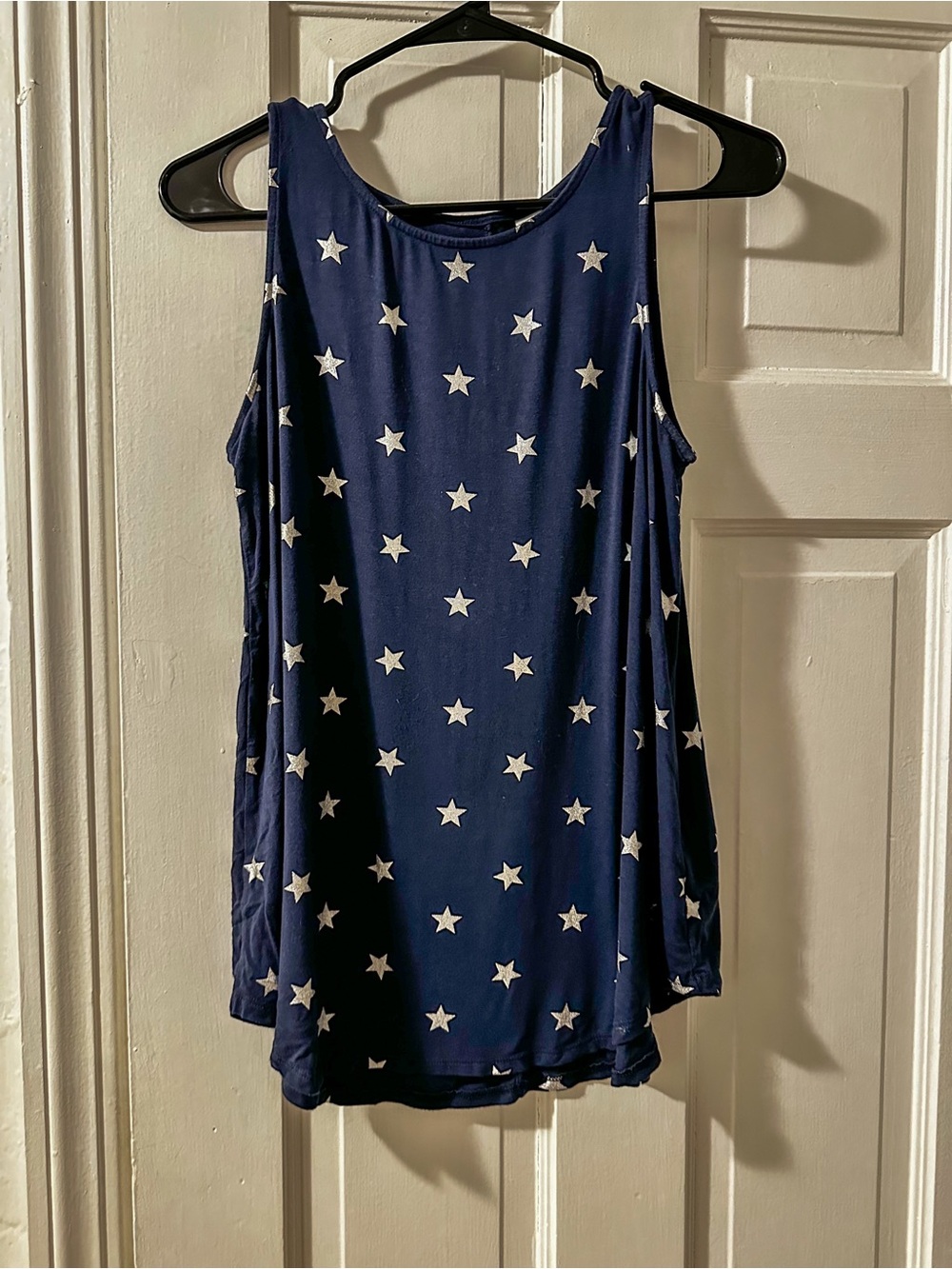 Navy Star Print Sleeveless Women’s Top